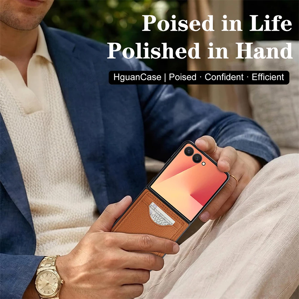 Vintage Leather Flip Wallet Case - Matte Slim Cover