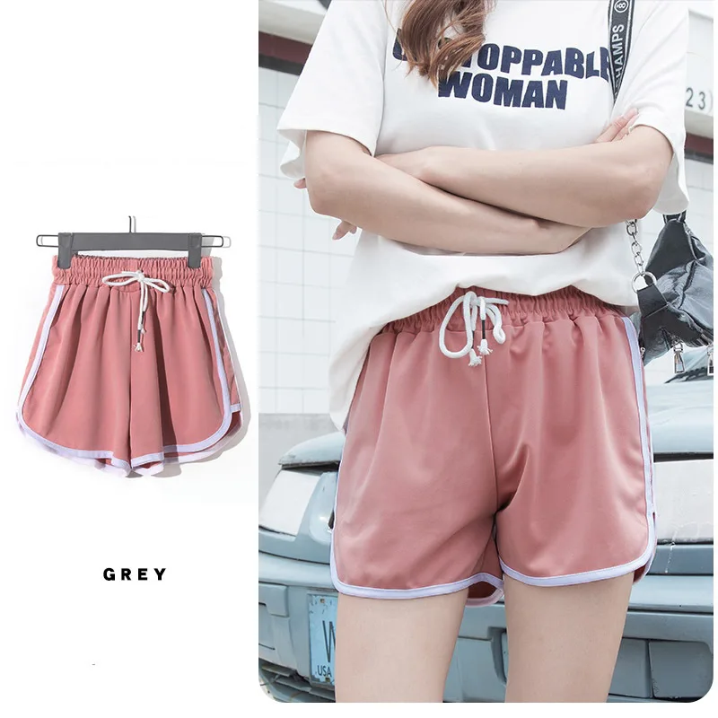 Sports Shorts Women Summer Candy Color Anti Emptied Skinny Shorts Casual Lady Elastic Waist Beach Correndo Short Pants
