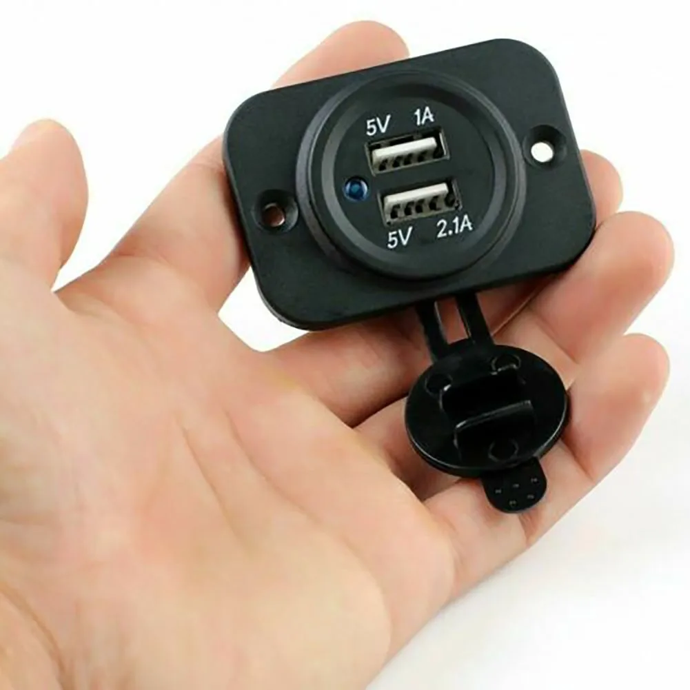 12V Car Charger Cigarette Lighter Socket Dual USB Power Adapter Charger Plug Splitters For Camper RV Bus Motorhome