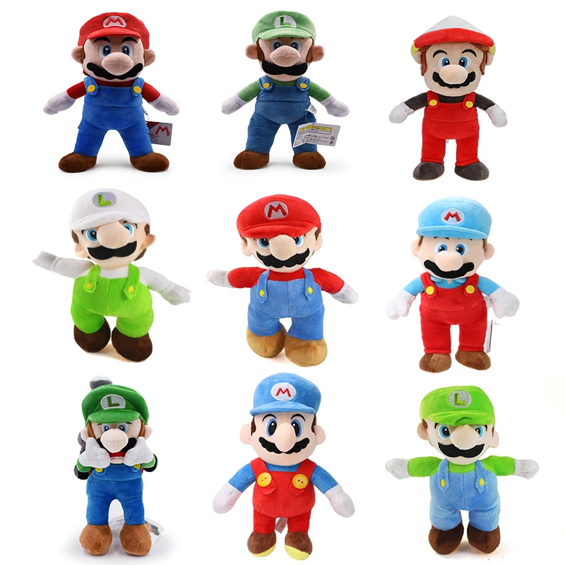 Mario Luigi Plush Toys All Star Collection Dolls Cute Anime Figure Classic Cartoon Game Character Soft Stuffed Toys Kids Gifts