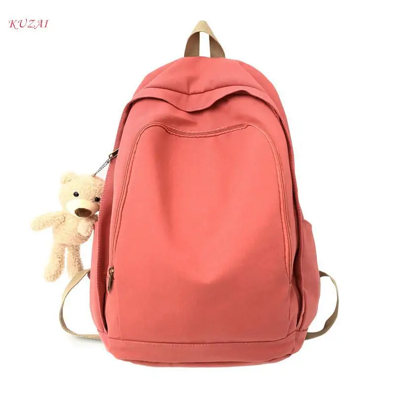 New Solid Color Women Student Schoolbag Simplicity Fashion Teenage Girl