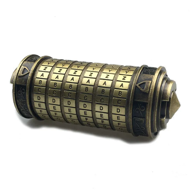 Leonardo da Vinci Code Toys Metal Cryptex Locks Wedding Gifts Valentine's Day Gift Letter Password Escape Chamber Props