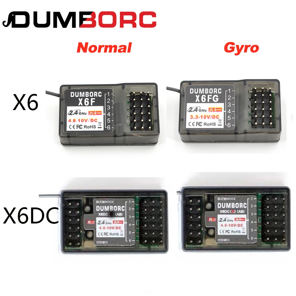 DumboRC X6 X4 X5 2.4G 6CH Transmitter W/ X6FG Gyro X6F Receiver LED