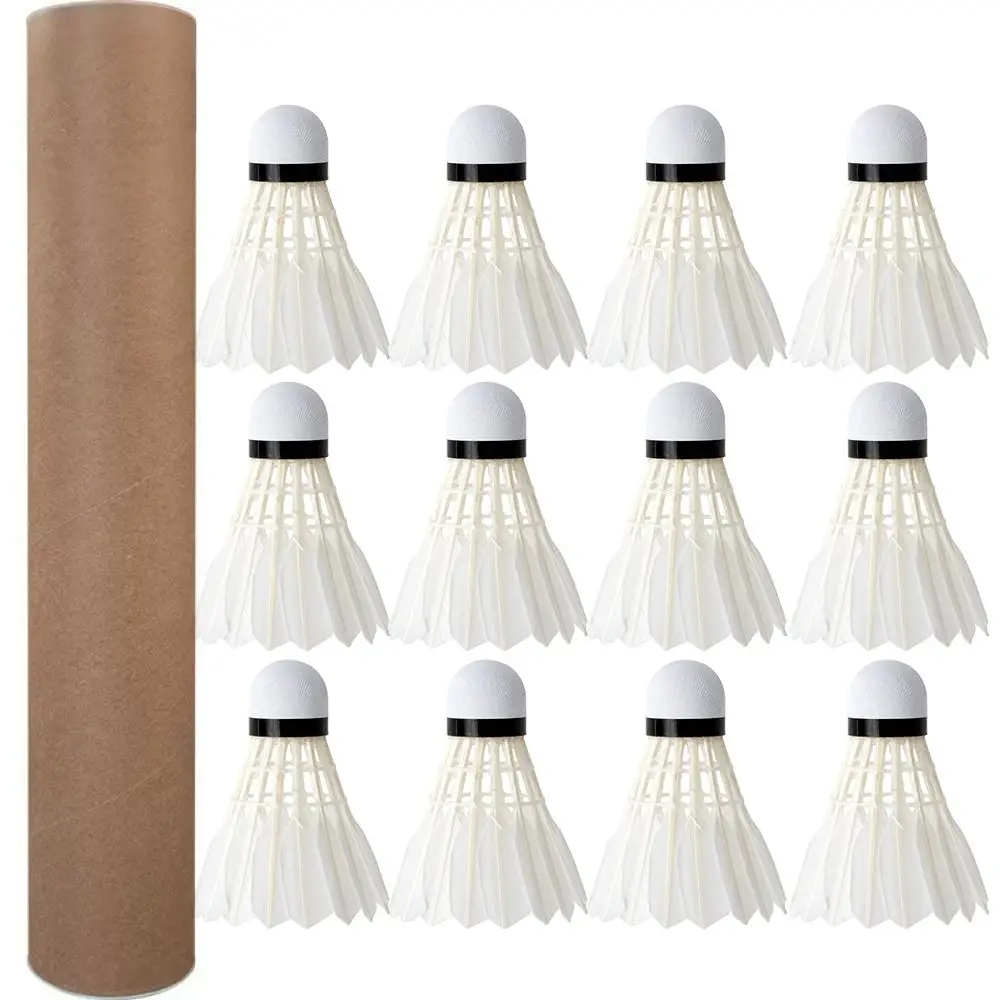 3/6/12Pcs Professional Badminton Shuttlecock White Goose Feather Durable Badminton Balls Training Sport Accessories