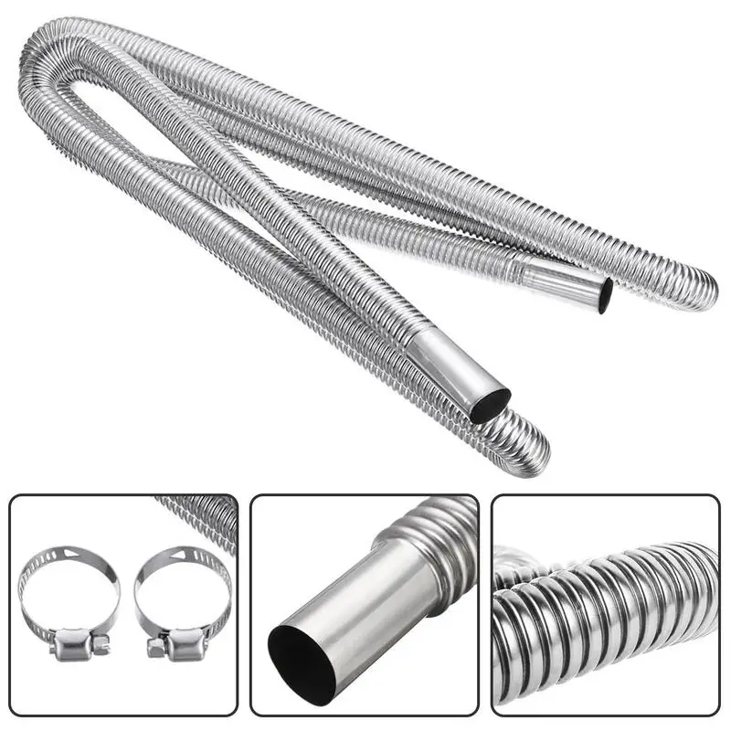 Diesel Heater Exhaust Pipe Air Heater Exhaust Connector Exhaust Hose For Generator Motorcycle Exhaust Pipes Stainless Steel Flexible Heater Parts Stainless Steel Tubing Oil