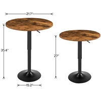 Bar Table, Height-Adjustable Round Pub Table 27-35.4 Inches, Cocktail Table with Sturdy Base, Modern Style 3