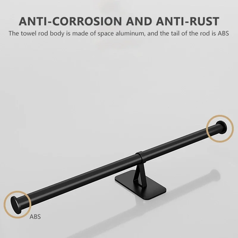 Bathroom Towel Rack Towel Holder Self-Adhesive High Quality Wall Mounted Aluminium No Drill Towels Hanger bar