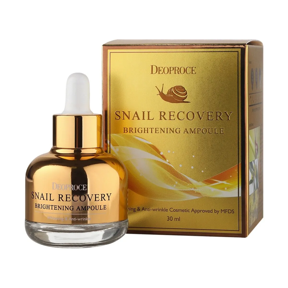 Deoproce Сыворотка для лица на основе муцина улитки Snail Recovery Brightening Ampoule 30 мл | Красота
