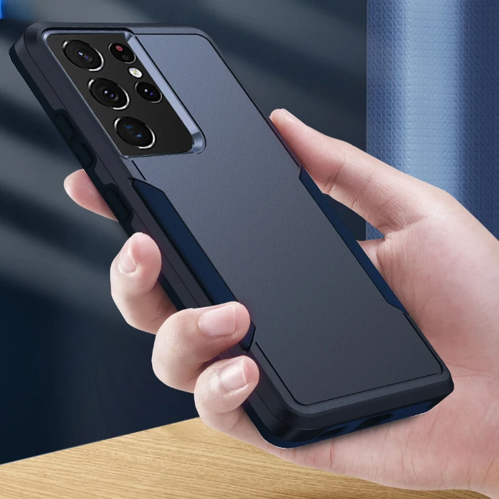Enhanced Dual-Layer Shockproof TPU/PC Phone Case with Fashionable Armor Shell Design