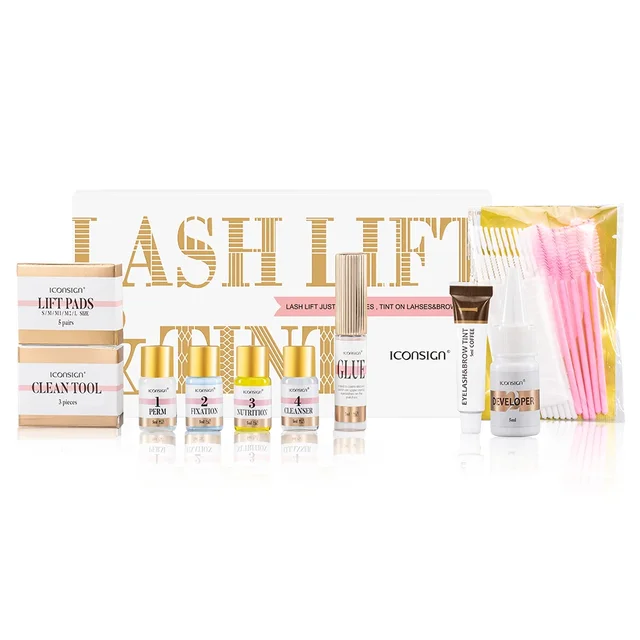 Dropshipping ICONSIGN Lash Lift Kit Und Stirn Farbstoff Farbton Kit Heben Wimpern Stirn Lift Stirn Farbstoff Farbton Lash Heben Kit augen Make-Up