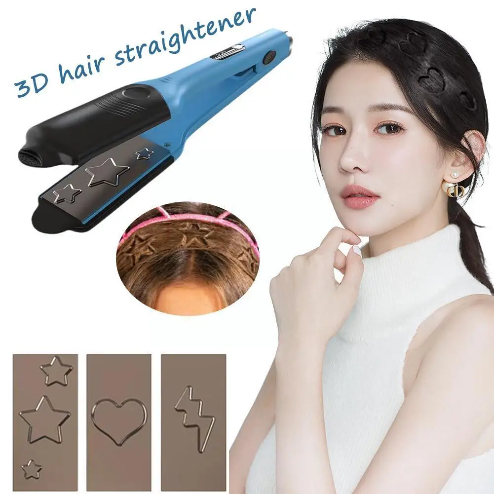 

3D Hair Press Imprinting Iron Hair Straightener Curler Shape Plate 3D Hair Straightener Straightening With Iron 3 Style Pri W4G8