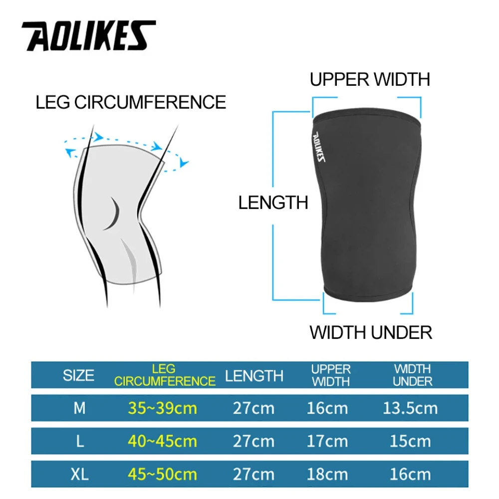 1 Pair 7mm Neoprene Sports Kneepads Compression Weightlifting Pressured Crossfit Training Knee Pads Support Women Men knee pad