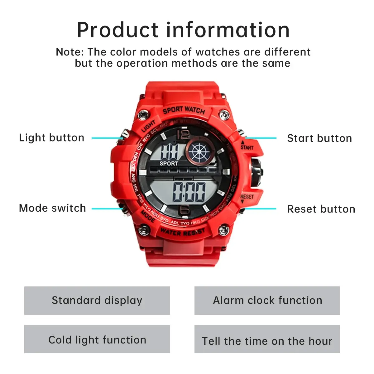 Multi Functional MEN'S Handsome Youth Sports Watch