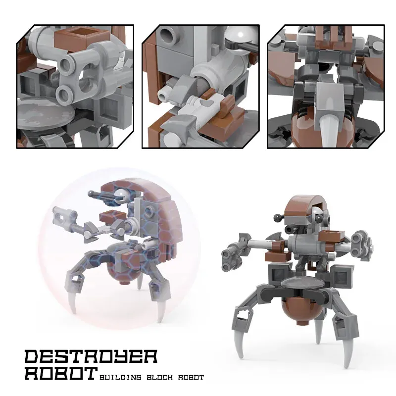 Space Wars Destroyer Droid Droideka Building Blocks Sets Droideka The Clone Robot Creative Building Blocks for Kids Gift 5