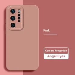 Custodia in silicone liquido opaco di lusso per Huawei - Design Occhi d'Angelo