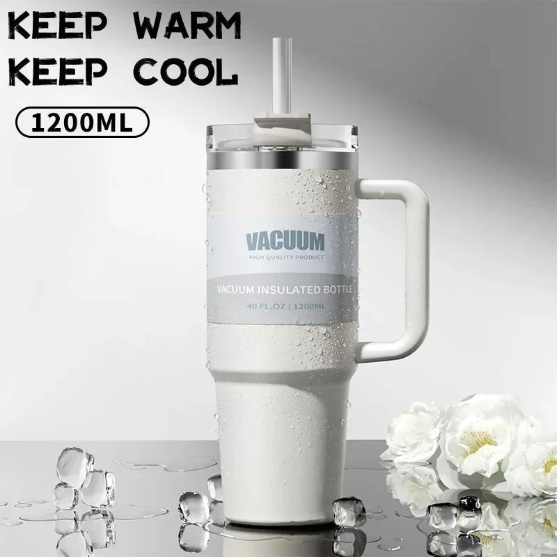 40 أوقية 1200 مللي كوب معزول مزدوج الطبقة للمشروبات الباردة كوب قهوة للسفر كوب معزول ومقش كوب ثلج
