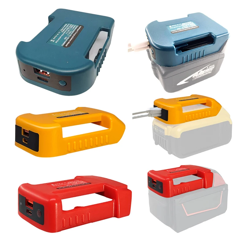 Fonte de Alimentação Usb para Makita Dewalt Milwaukee 14.4v 18v Bateria de Lítio 20v Interface tipo c Conversor Usb Adaptador de Alimentação - Image 2