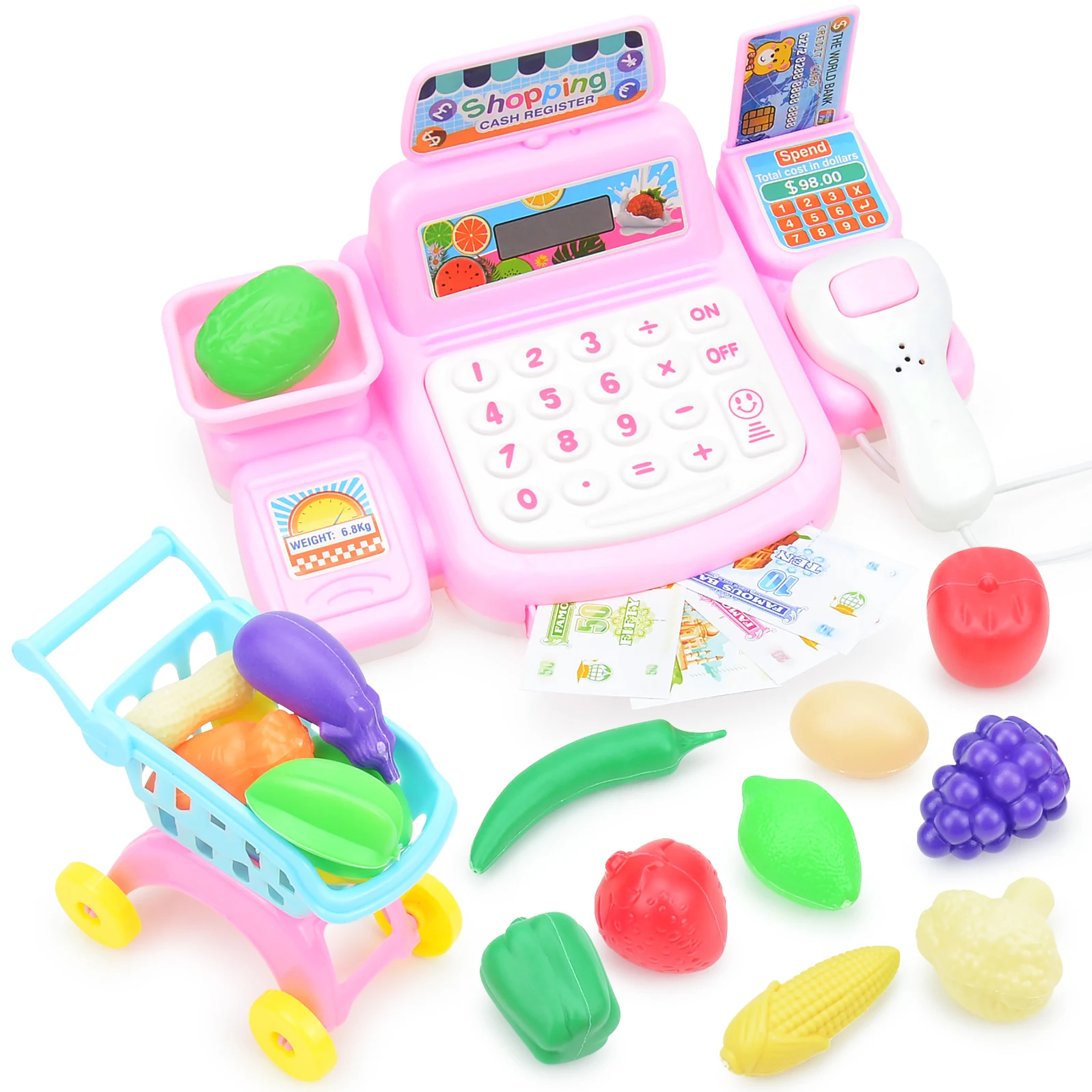 Children's play house simulation supermarket cash register toy role play simulation cash register toy 4