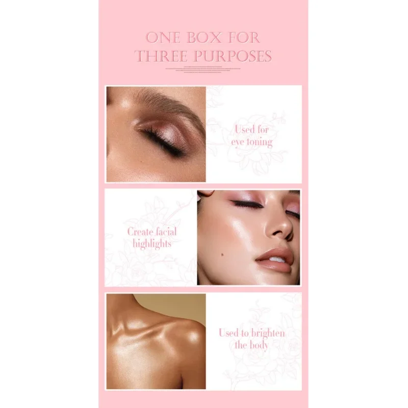 Exquisite 3D Rose Highlighter Palette Face Contour Bronzer Shimmer Relief High Gloss Bright Highlighte Makeup Cosmetics - Image 2