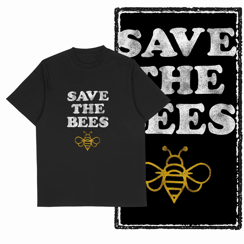 Coolmind 100% Cotton Funny Bees Graphic T-Shirt for Men, Big Size Exclusive Novelty Tee
