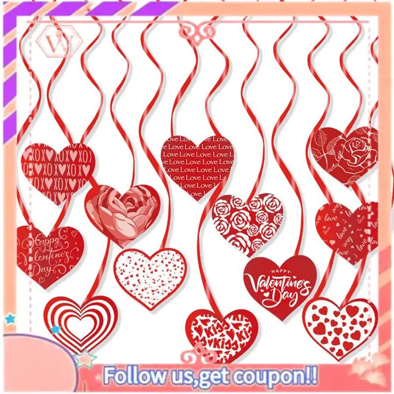 Valentine's Day Spiral Charms Valentine's Day Creative Heart Party Charms Durable Easy To Use