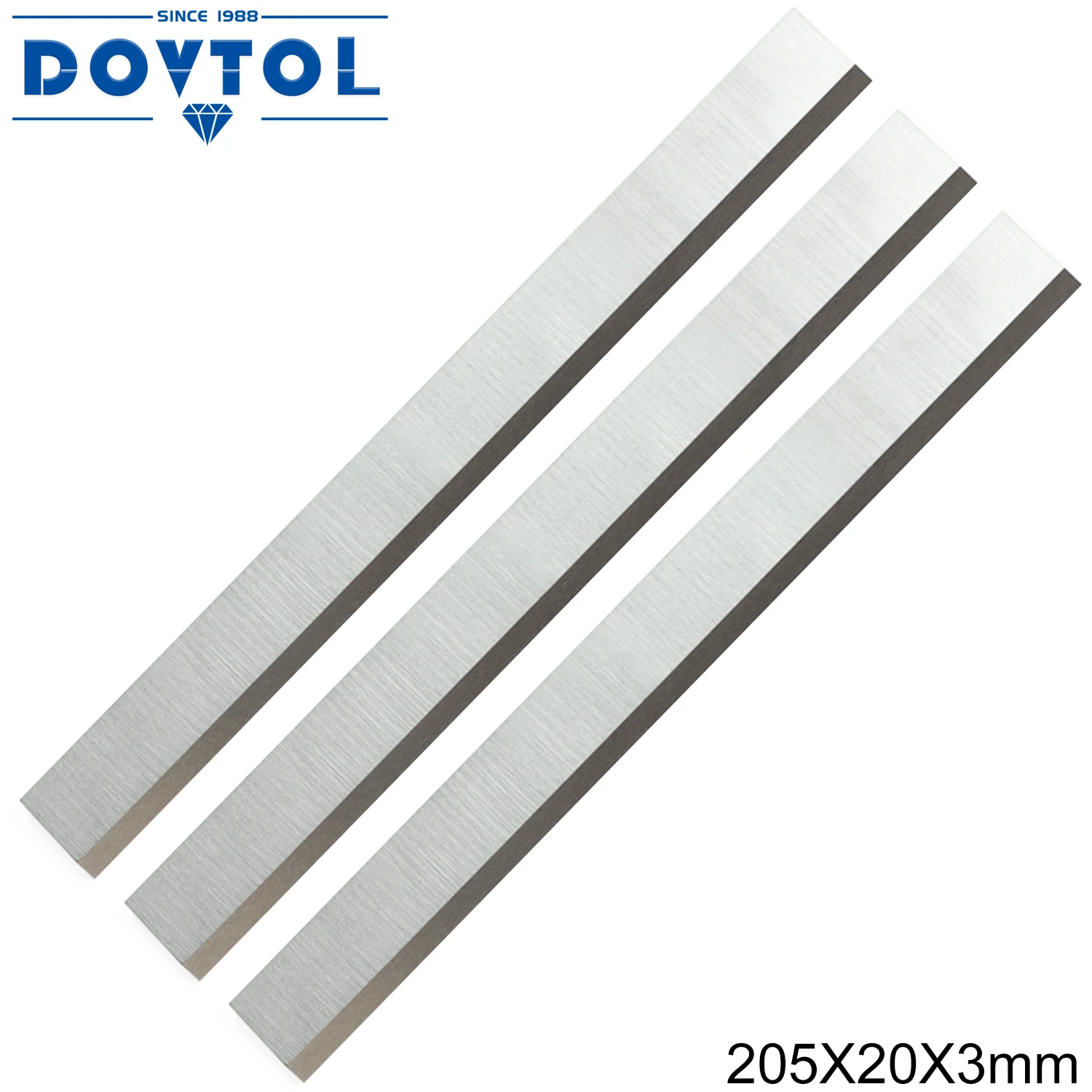 205x20x3mm Planer Blades HSS 3pcs Replacement for Belmash j200 and Jointer Planer Blades Knives or All 205mm Thickness Planers