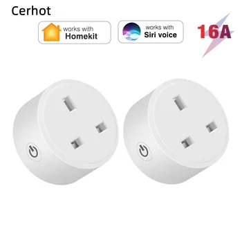 Cerhot Homekit 16A 3 Pin UK Smart Plug Wifi Plug Adapter Smart Home With apple Siri Alexa Google Timer Function Power Outlet Set