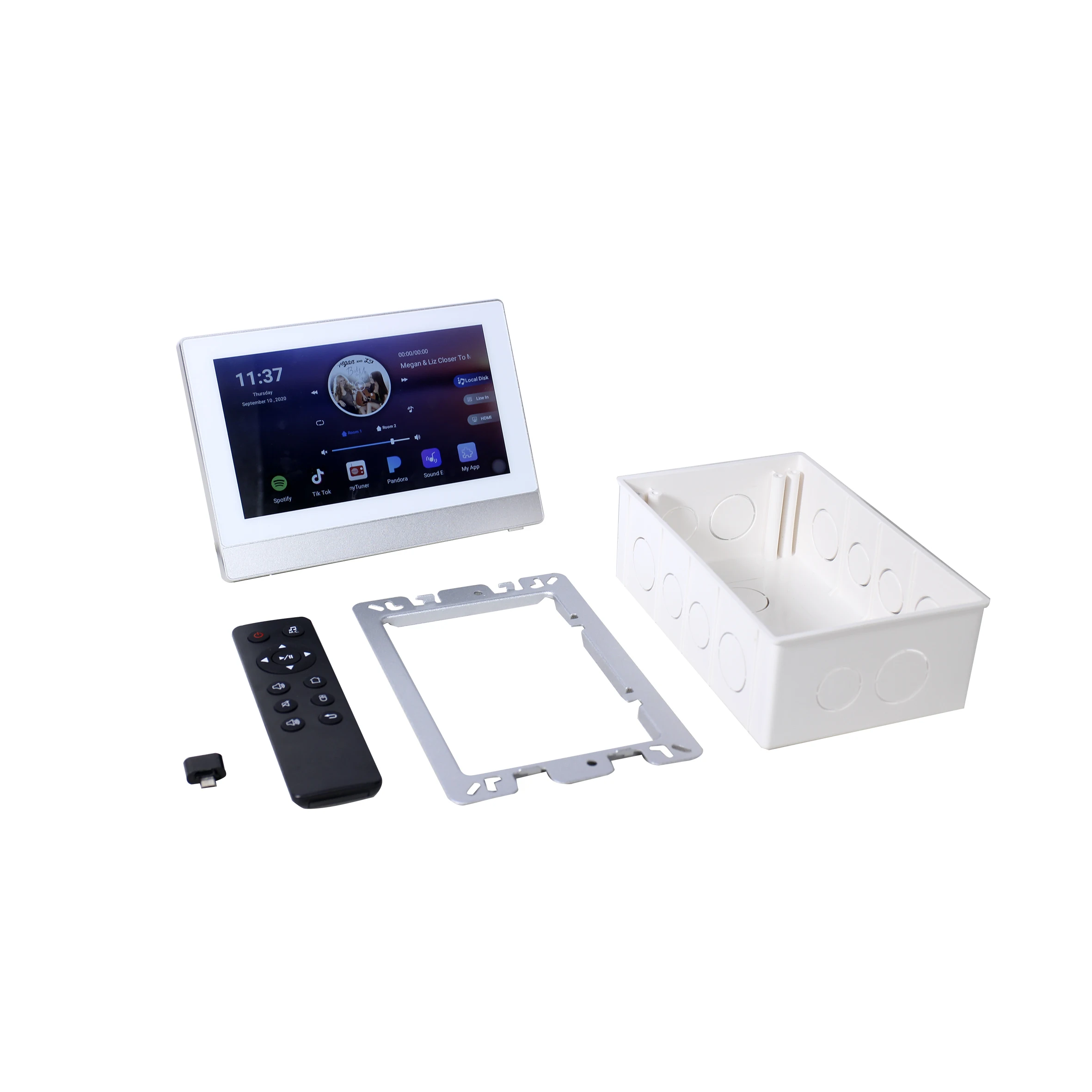 8 채널 BT 벽면 증폭기, 안드로이드 멀티 홈 오디오 마이크로 USB/TF 8x20W