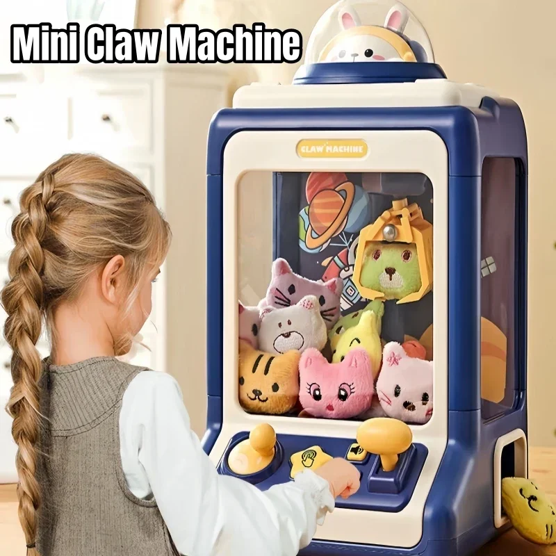 Electric Mini Claw Plush Machine Toys for Kids Play Game Candy Prizes Vending Doll Machines with Music Children Christmas Gift 3