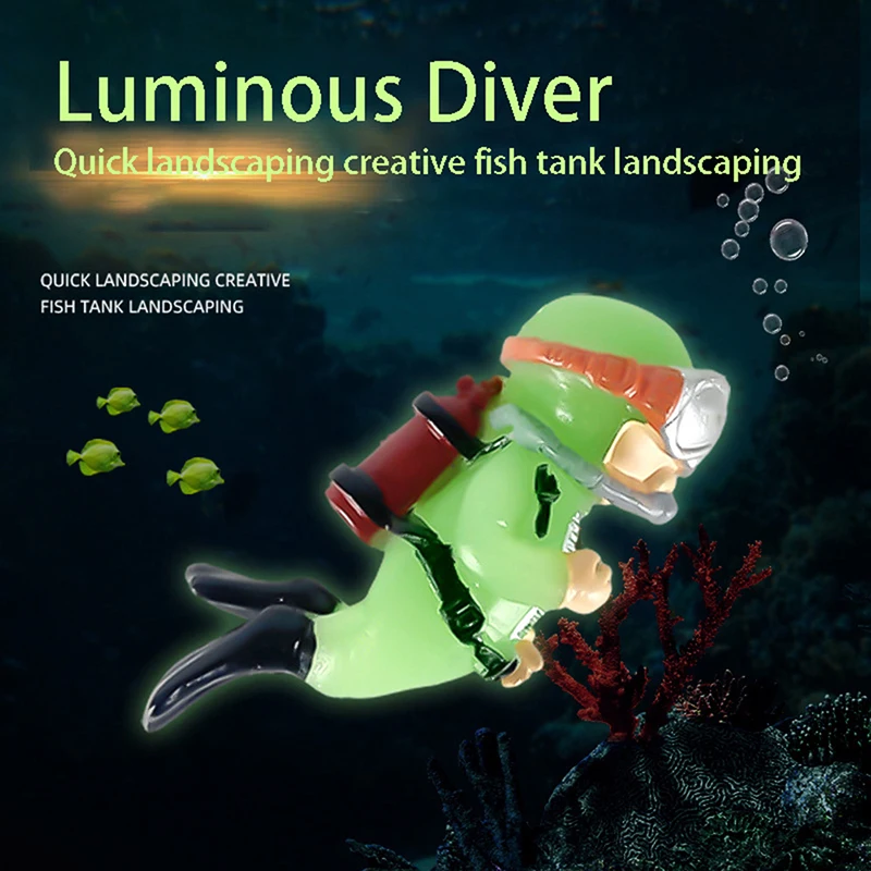 

Cute Luminous Diver Green Fat Man Fluorescent Floating Micro Landscaping Floating Ball Fish Tank Landscaping Aquarium Ornaments