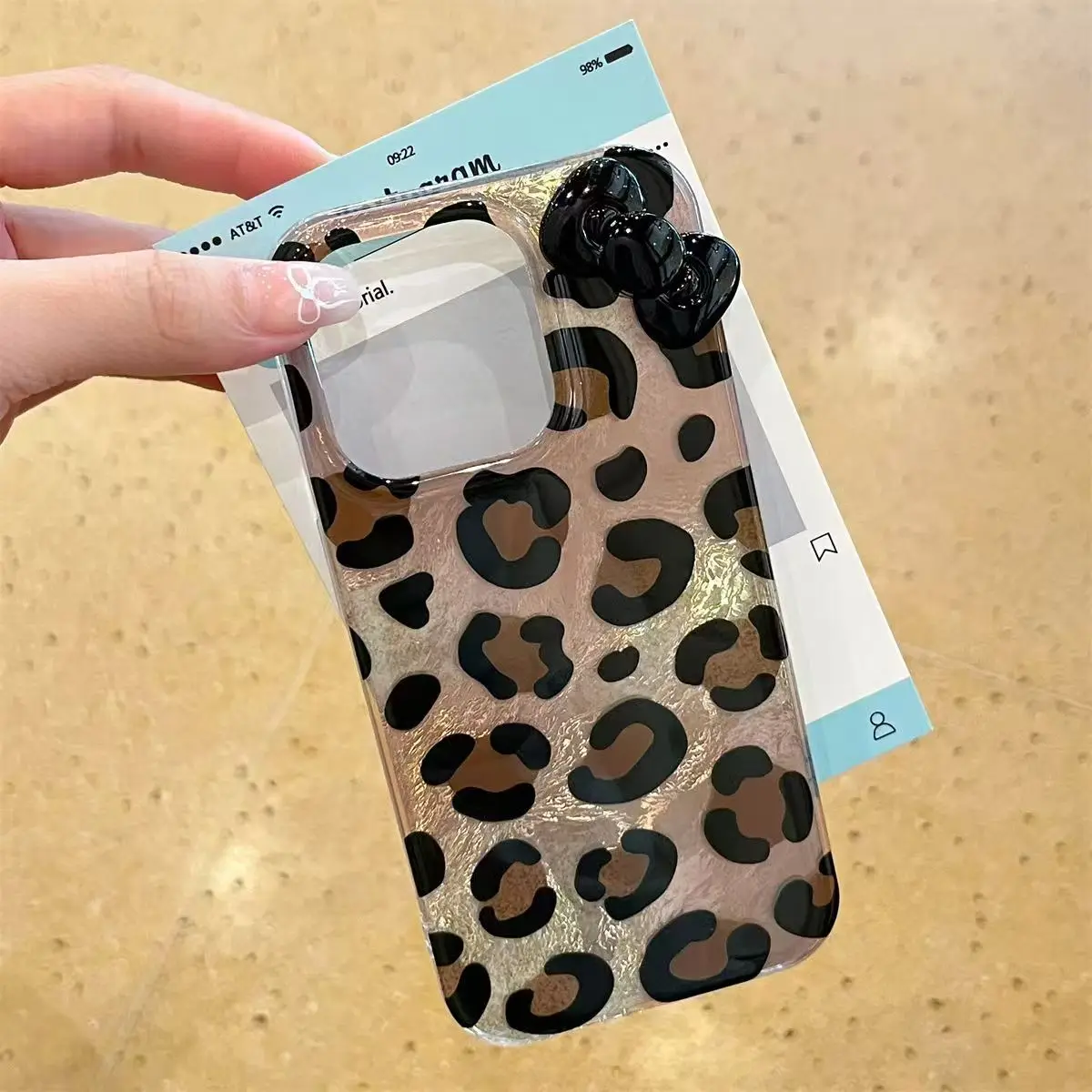 Gold Leopard Pattern Hard Phone Case Cover