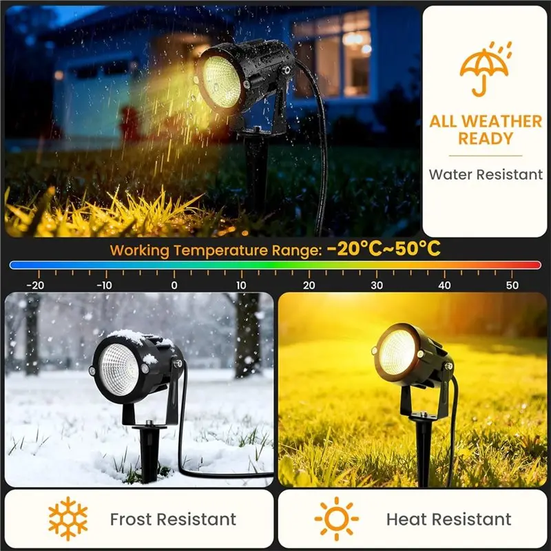 CHCH 야외 LED 조경 조명 10W RGBW 색상 변경 리모컨 포함 IP65 방수 스파이크 베이스 스포트라이트