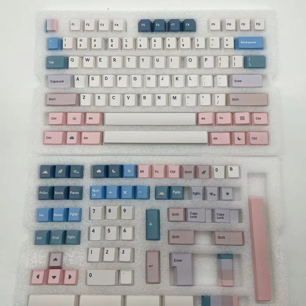 Tarde da Noite Pbt Keycap Custom Design Cereja Perfil Dye Sublimação do Sol Gradualmente Descoloração para Teclado Mecânico - Imagem 5