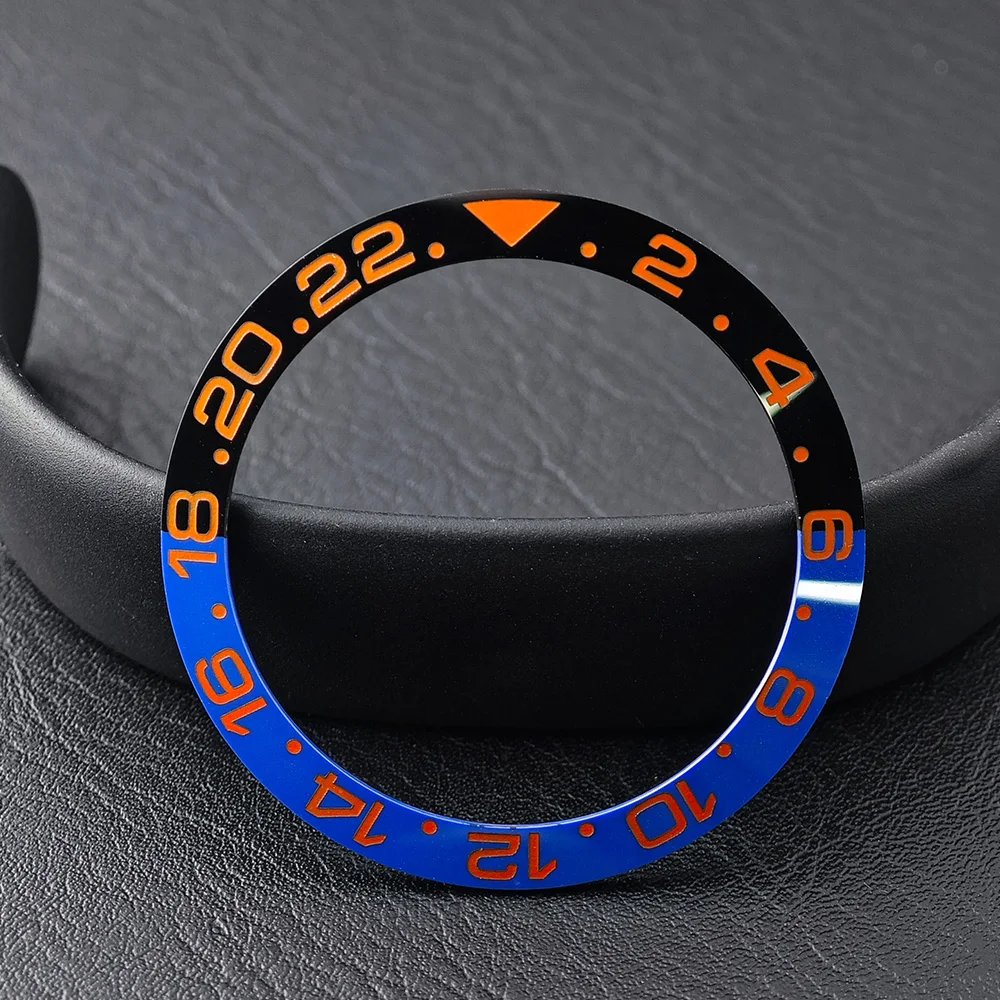 Men's Watch Replacement Bezel Insert with Tilted Ceramic and Carbon Fiber Texture