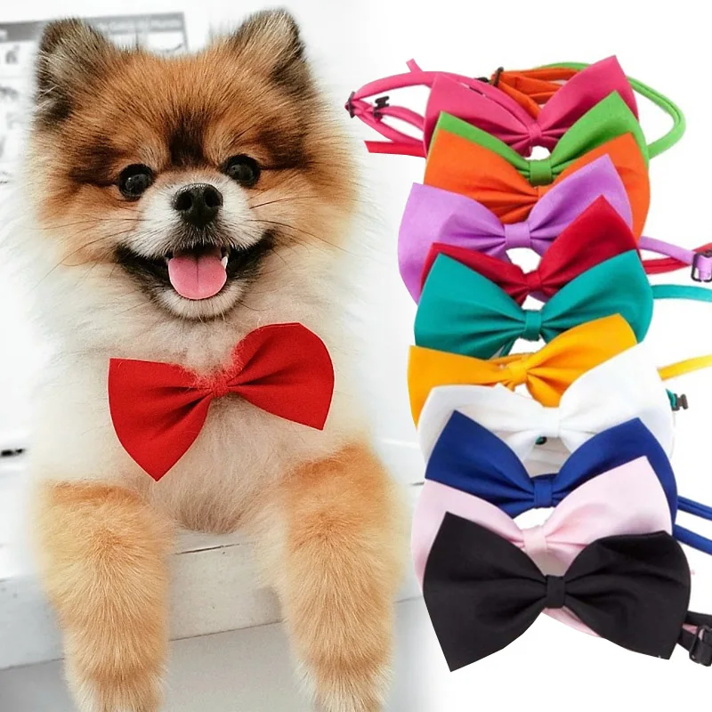 Pet Dog Cat Necklace Adjustable Strap For Cat Collar Dogs Accessories Pet Dog Bow Tie Puppy Bow Ties Collar Suppliers