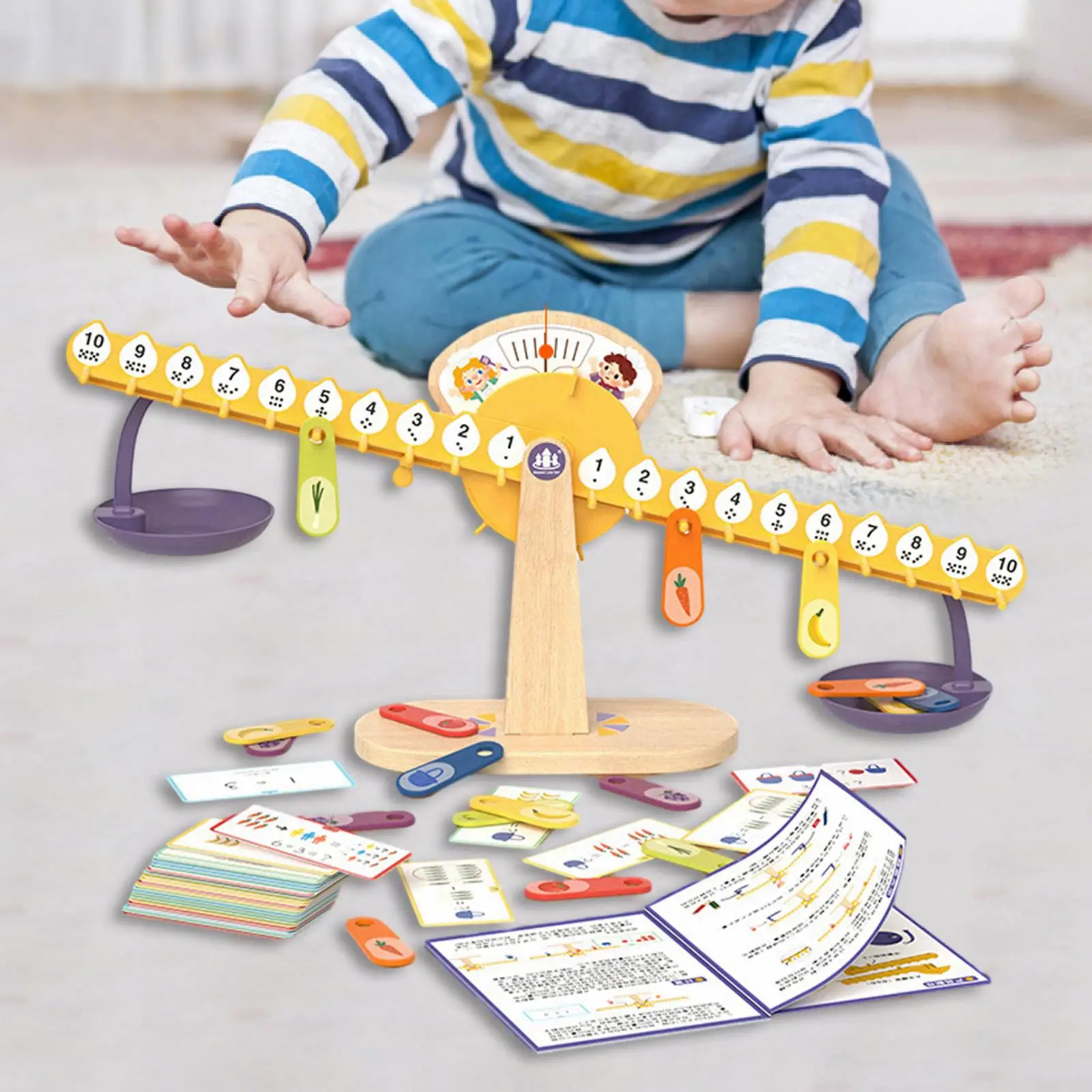 

Kids Balance Scale Board Game Fine Motor Skill Educational Montessori Toy for Early Math and Number Concepts for Preschool Toy