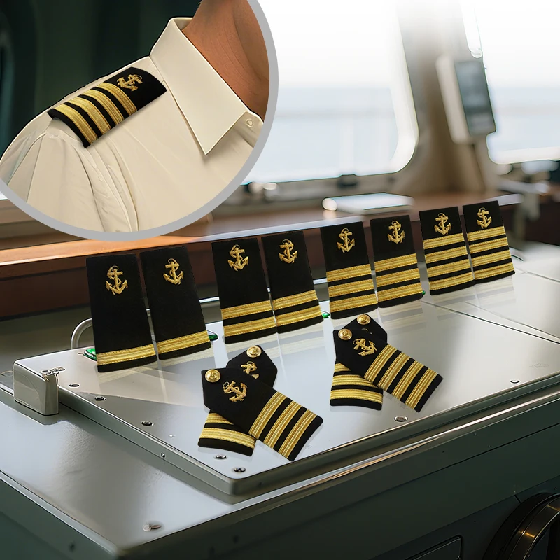 Military Navy Bullion Braid Hand Embroidery Epaulets T shirt Suit Shoulder Badge Sailor Epaulette shoulder ornaments