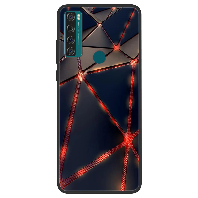 Space Painted Black Silicone TPU Case - Protective Shell Cover