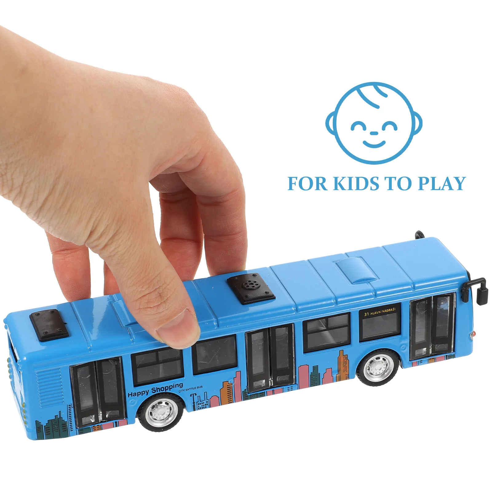 

Bus Model Children’s Toys Kids for Boys City Pull Back Cars Toddlers Abs Plastic