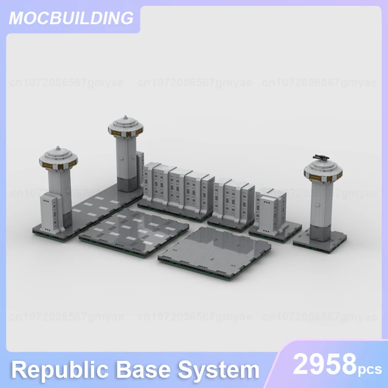 Moc Building Blocks Repubblica Mobile Barbed & Base System Starter Pack Fai Da Te Assemblare Mattoni Display Architettura Giocattoli Di Natale Regali