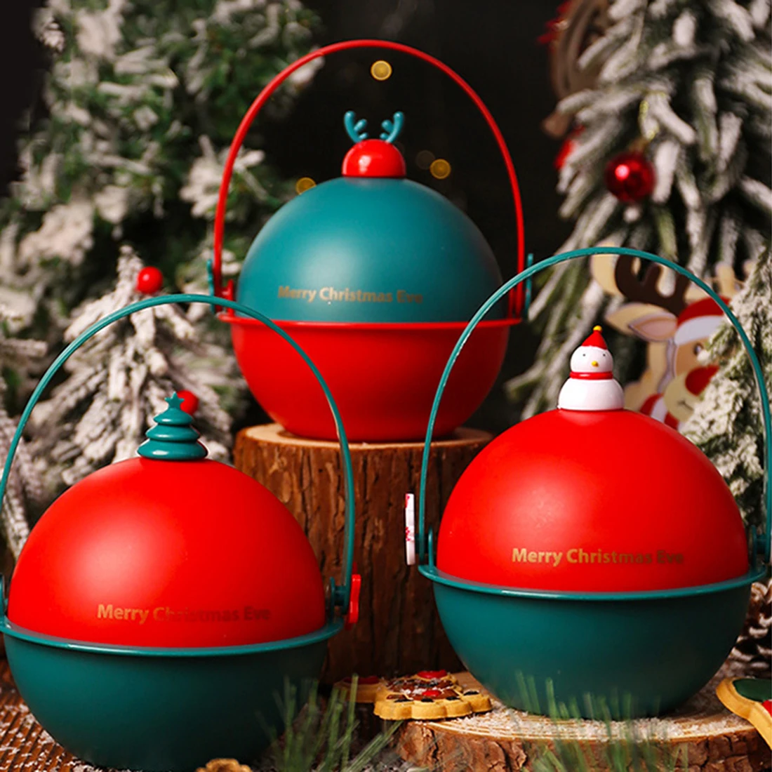 Christmas Nordic Kawaii Apple Box Christmas Fruit Gift Box Desk Accessories Home Decor Accessories Living Room Candy Storage