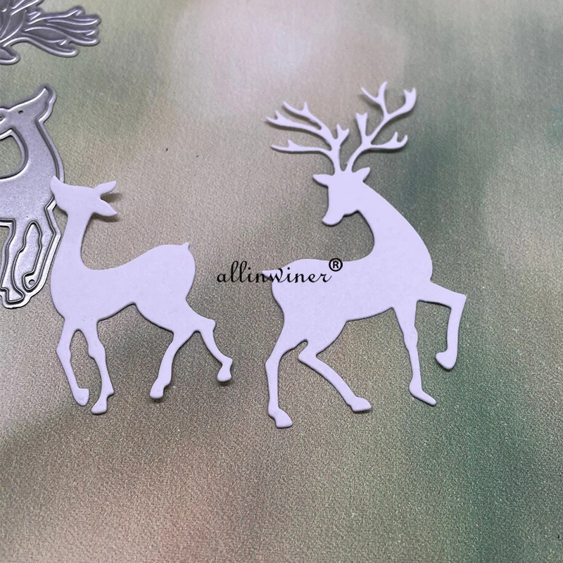 

Декор в виде оленя, металлические Вырубные штампы, трафареты, вырезанные для рукоделия, скрапбукинга, альбома, бумаги, тиснения