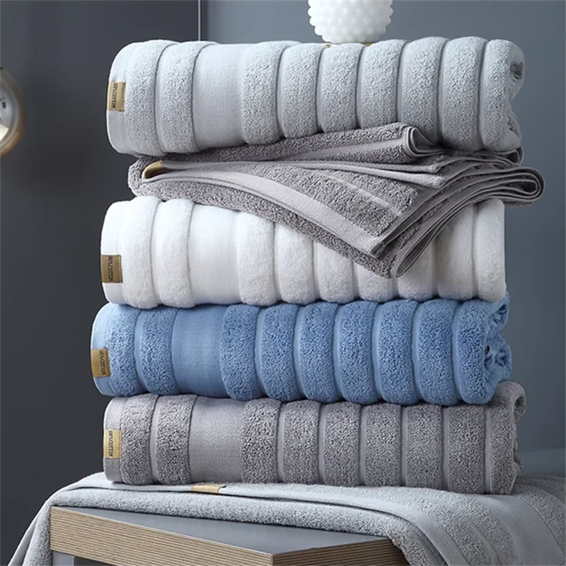 100% Cotton Face Towels Bathroom Fast Drying Absorbent Towel Travel Gym Sports Soft Thickened Beach Towels For Home 35x75 cm 2