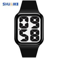 SHUAIKE 1089 Men's and Women's Fashion Simple Digital Sports Watch Large Digital Dial LED Digital Display Waterproof Watch 1