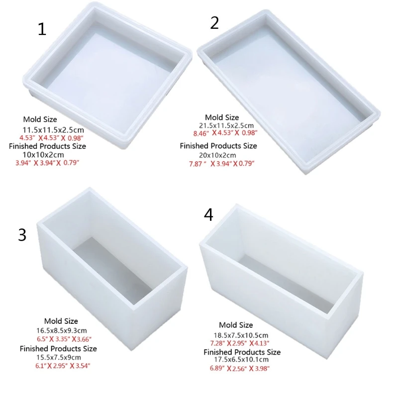 Super Large Rectangular Silicone Molds 3D Rectangle Resin Art Mould Craft Tools Crystal Mold Soap Making silicone mold