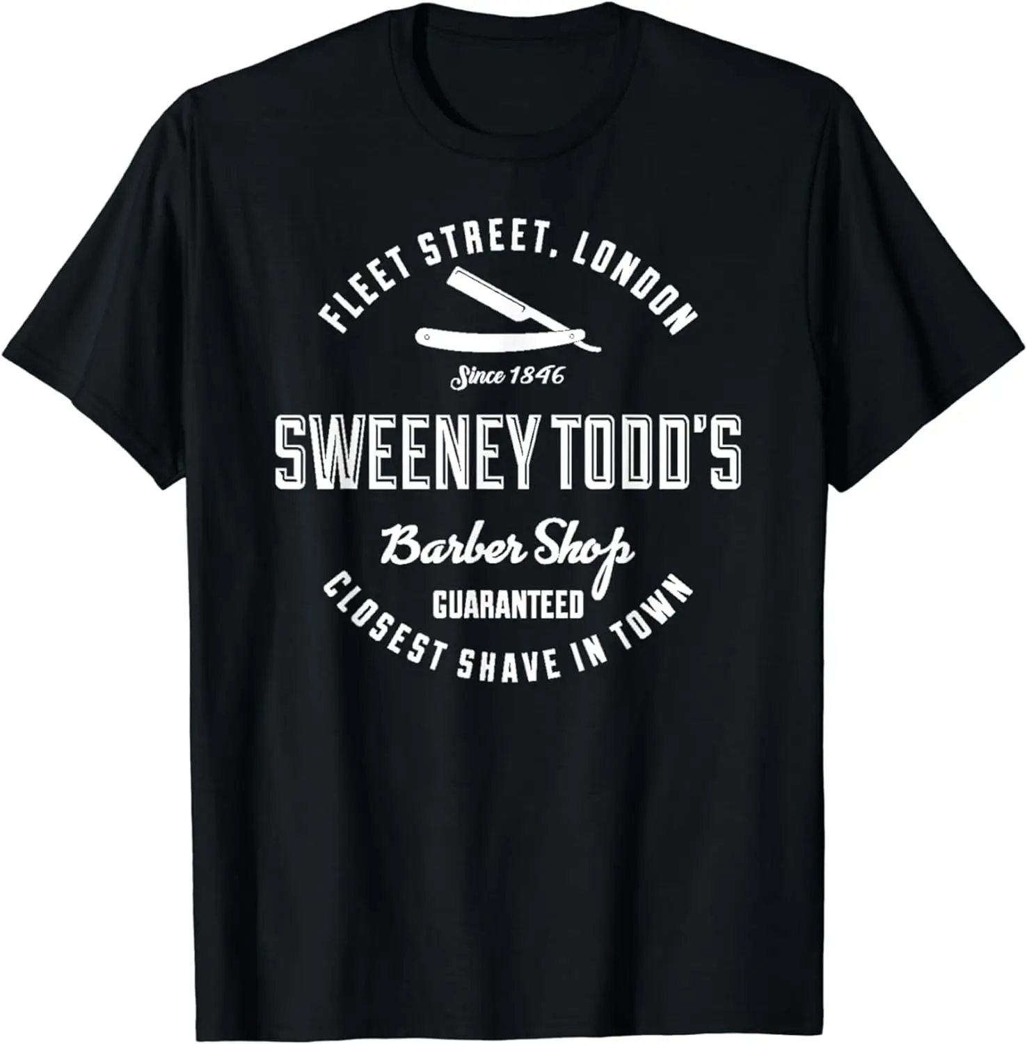 

Sweeney Todd's Barber Shop Graphic T Shirts, Women's Crew Neck Casual Premium Polyester Breathable Tee