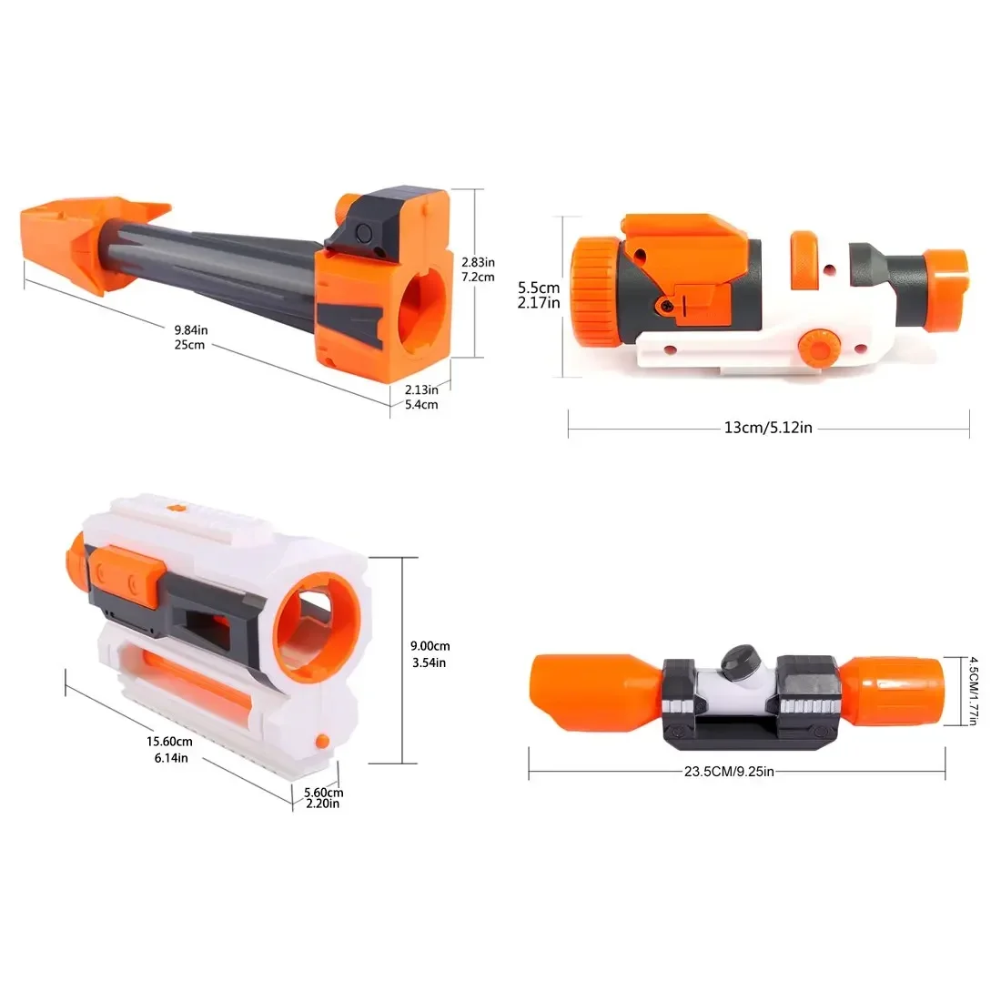 Universelles Spielzeugpistolenzubehör für Nerfs N-Strike Elite Series Schalldämpfer Tail Stock Taschenlampe Soft Bullets Toy Gun Mosdified – Detail 10