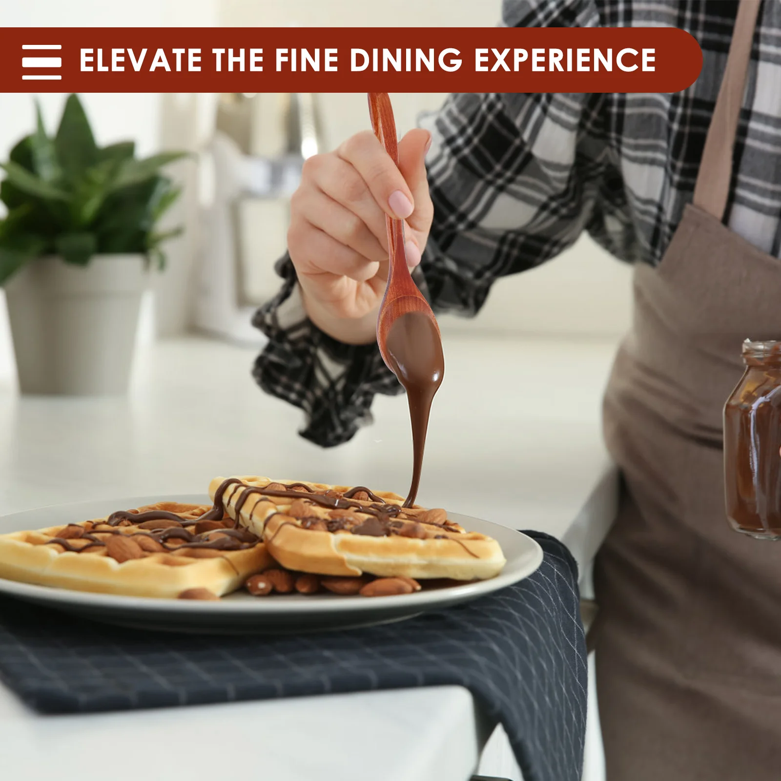 10Pcs Wooden Spoons 17cm/6.7 Inch Wooden Honey Spoons Home Eating Spoon Kitchen Utensil for Kitchen Cooking Party