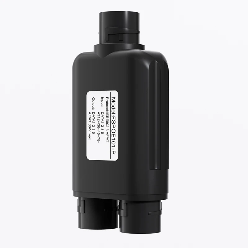 2포트 방수 POE 리피터 IP66 10/100Mbps 1:2 PoE 연장기 블랙 (IEEE802.3af/at 48V 지원) 실외용 POE 스위치 카메라용