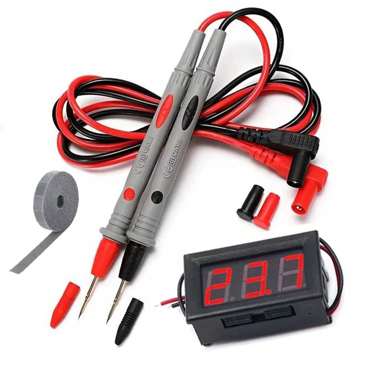 Digital Multimeter Test Leads Universal Digital Multimeter Test Leads 1000V 20A + Waterproof Digital Voltage Display LED Voltmeter Two-Wire DC 3V-30V Tester